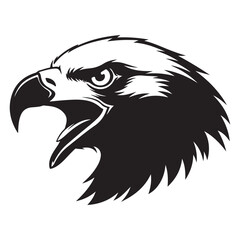 Obraz premium Eagle head silhouette aggressive bird symbol for sports teams and logos isol