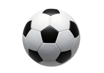 Fototapeta premium Classic black and white soccer ball isolated on transparent cutout background, cut out, png