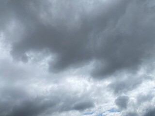 dark clouds in blue sky