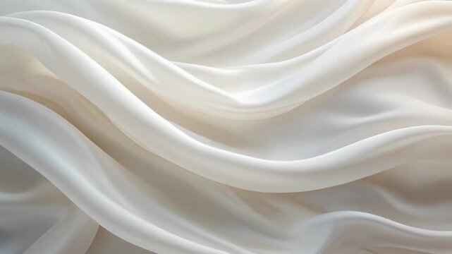 Elegant White Silk Fabric A Luxurious Texture with Flowing Drapes and Subtle Light