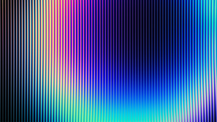 Futuristic neon texture with vibrant shades of blue wavy gradient and bright smooth fluted vertical lines. Bold dynamic design blending smooth tones, radiant neon colors and energy for modern visual © 3d_kot