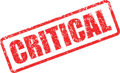 A distressed red stamp displays the word critical against a transparent backdrop providing a powerful statement © cicilia