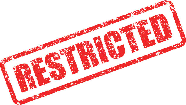 A red distressed stamp shows the word restricted on a white transparent background