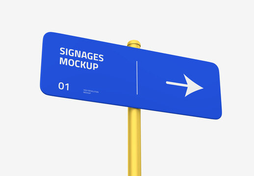 Road Sign Mockup Template