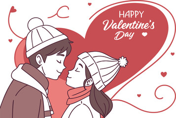 Happy valentine's day young couple in love sharing a tender moment