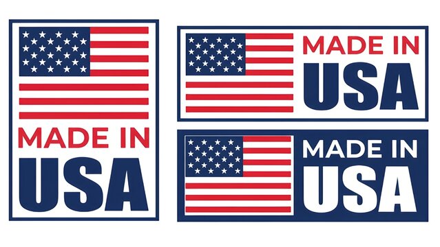 Show your American pride with these patriotic Made in USA symbols for manufacturing and commerce