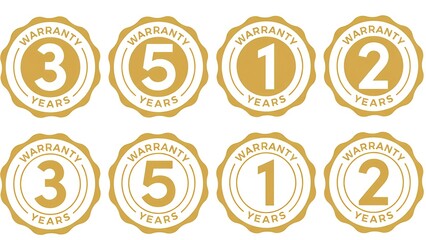 Golden warranty seals 1 2 3 and 5 years offer assurance and build customer trust in product quality