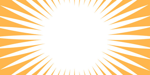sunburst rays radiating outward from the center. Sun Rays or Explosion Boom for Comic Books Radial Background Vector.  Radial beam sunrise or sunset light retro design illustration. 