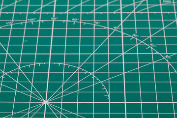 Crafting mat with grid lines and angle measurements