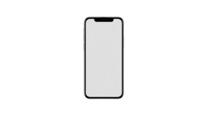 Isolated mobile phone with blank white screen for mockup on a solid black background studio shot