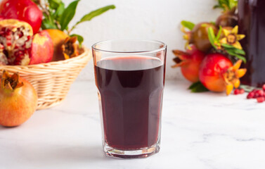 A glass of delicious pomegranate juice