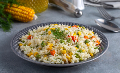 Turkish cuisine; vegetable pilaf is also known as spring pilaf. Turkish name; Sebzeli pilav or bahar pilavi