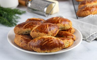 Turkish cuisine; Handmade Cheese Pastry (Turkish name; peynirli pogaca)