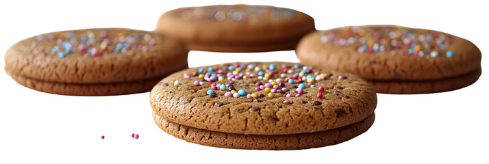 Light brown round objects against transparent background