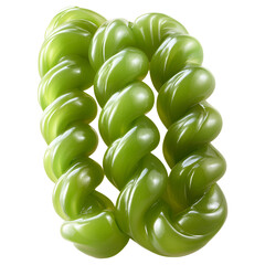 Lime green spiral pasta isolated