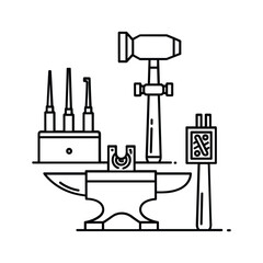 Jewelry Making and Metalworking Tools Line Art
