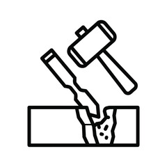 Chisel and Mallet Wood Carving Icon