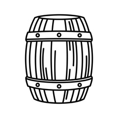 Wooden Barrel Outline Icon
