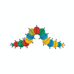 Colorful Caterpillar Illustration on White