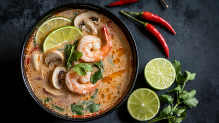 Authentic Tom Yum Soup with Shrimp & Lime