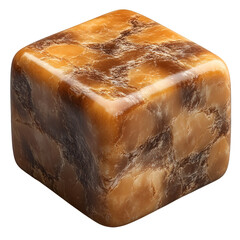 Marbled cube texture isolated on transparent background