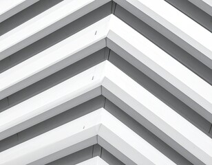Obraz premium A geometric abstract angle with white linear beams and contrasting gray shadows
