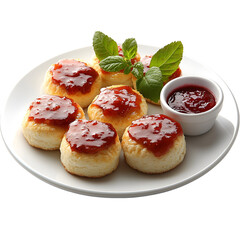 Mini pizzas with tomato sauce and cheese on a plate