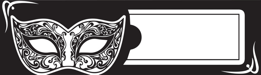 Obraz premium Ornate venetian masquerade mask with blank label space