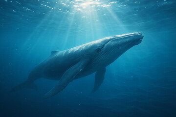 Naklejka premium Majestic Underwater Whale