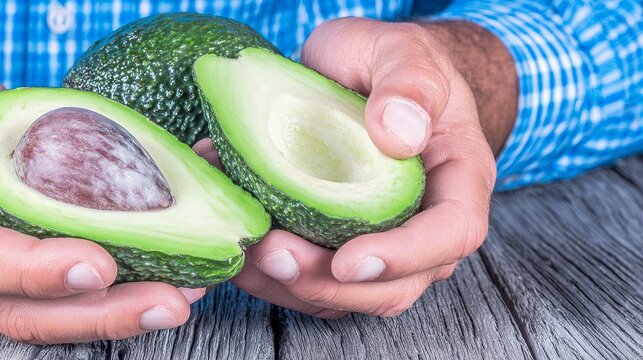Fresh avocado cutting action kitchen food content natural environment close-up view nutrient-packed cooking