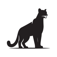 cougar vector silhouette clip art logo design illustration. cougar abstract icon collection