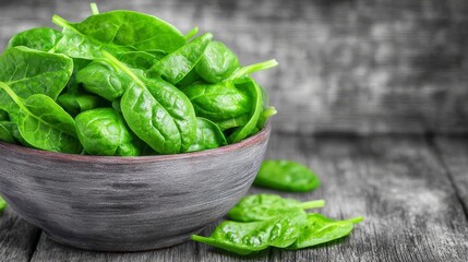 Fresh vegetable cooking nutrient-rich spinach salad recipe in a rustic kitchen environment