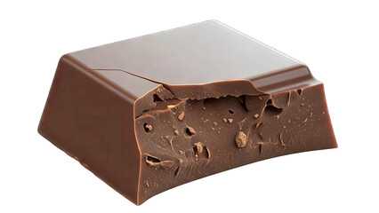 Chocolate Bar with Bite Taken Isolated on White