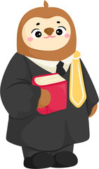 Obraz premium illustration lawyer sloth character