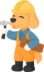 Fototapeta premium illustration carpenter dog character