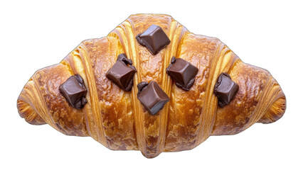 Chocolate Croissant on White Background