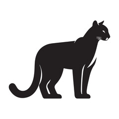 cougar vector silhouette clip art logo design illustration. cougar abstract icon collection