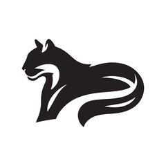 cougar vector silhouette clip art logo design illustration. cougar abstract icon collection