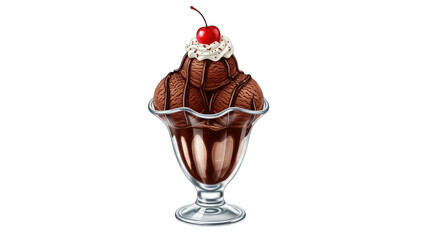 Chocolate Ice Cream Sundae with Cherry on Top