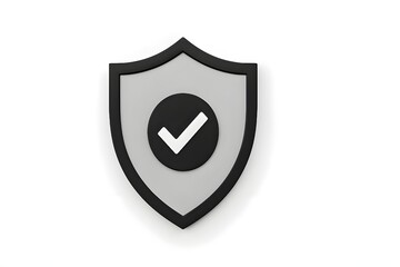 Minimal 3D Shield Icon with Checkmark — Secure Verified Protection Me pen.