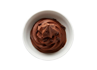 Chocolate Mousse Swirled in Bowl, Overhead View