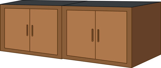 Kitchen Wooden Cupboard Vector Design