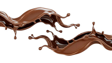 Chocolate Splash Isolated on White Background