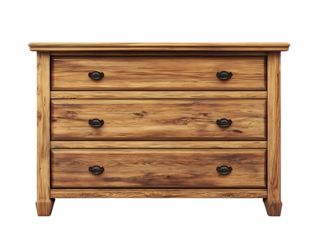 Wooden dresser furniture for home interior product listing isolated on transparent background