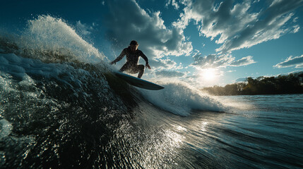 surfing test the wave runner's skills