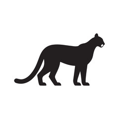 cougar vector silhouette clip art logo design illustration. cougar abstract icon collection