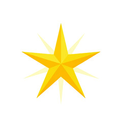 Obraz premium Bright Golden Star Icon with Radiant Glow.