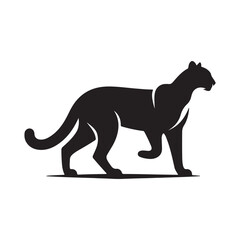 cougar vector silhouette clip art logo design illustration. cougar abstract icon collection