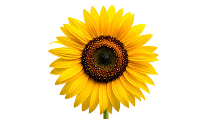 Fototapeta premium Close-up of a vibrant sunflower, its bright yellow petals radiating from a dark brown center
