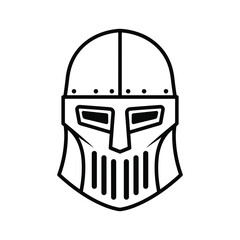 Medieval Knight Helmet Icon Vector Illustration
